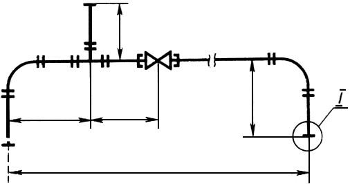 Черт.3. Условное изображение трубы (трубопровода) одной линией